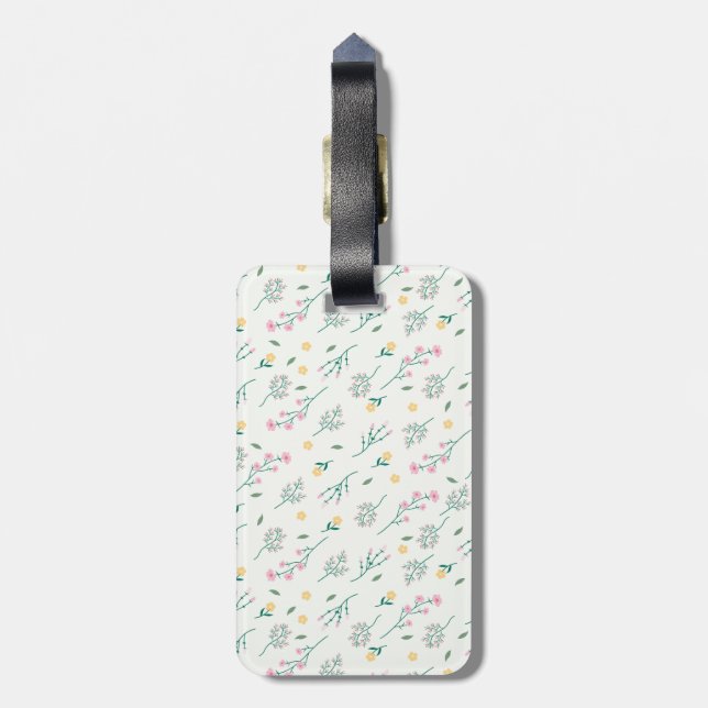 Etiqueta De Bagagem Flor Patterno Primavera Floral (Traseira Vertical)