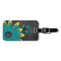 Flor retro feminino bonito com iniciais