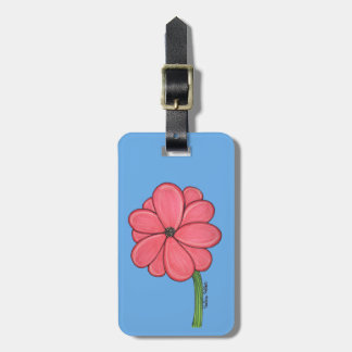Etiqueta De Bagagem Flor Rosa Cheia