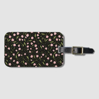 Flor rosa e branca a preto com padrão repetitivo