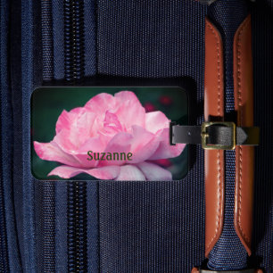 Etiqueta De Bagagem Flor Rosa Rosa Forte Personalizado