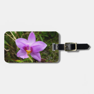 Etiqueta De Bagagem Flor Tropical Roxo de Orquídea Selvagem