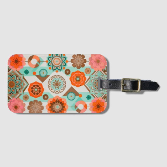 Etiqueta De Bagagem Floral (Frente Horizontal)