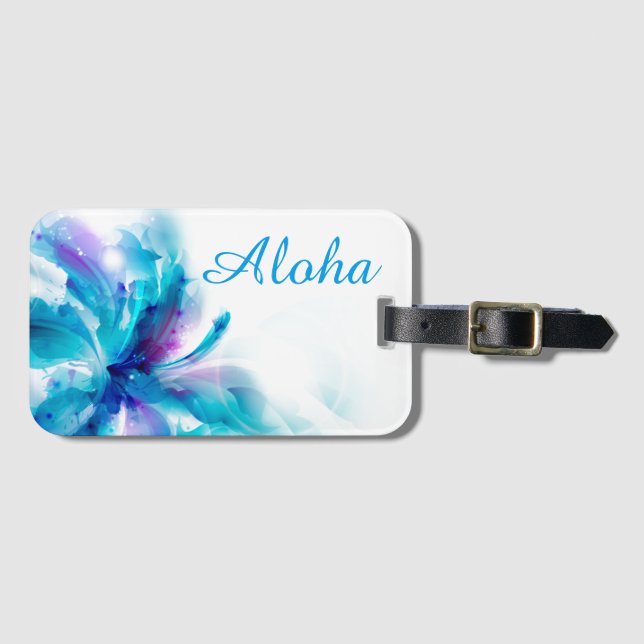 Etiqueta de Bagagem Floral Aloha (Frente Horizontal)