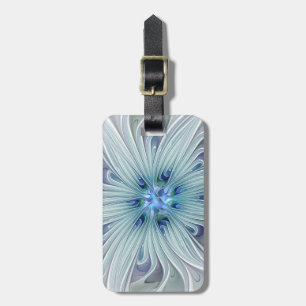 Etiqueta De Bagagem Floral Beauty Abstrato Modern Blue Pastel Flower