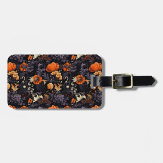 Etiqueta de Bagagem Floral Botânica de Halloween M