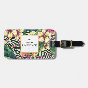 Etiqueta De Bagagem Floral brilhante do Plumeria corajoso havaiano