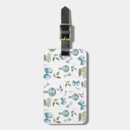 Etiqueta de Bagagem Floral de Arco de Aquarela do 