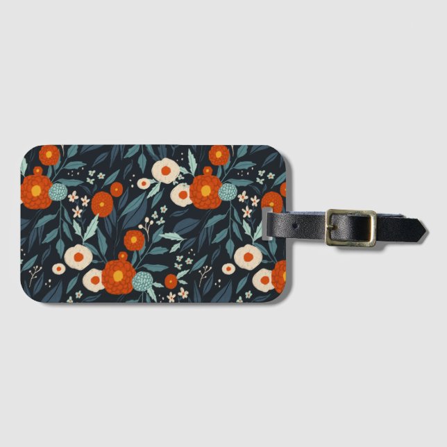 Etiqueta De Bagagem Floral do Flor (Frente Horizontal)