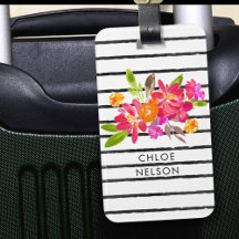 Floral e Faixa de Cor de Água Moderna Personalizad