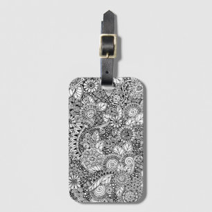 Etiqueta De Bagagem Floral étnico inspirado