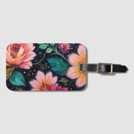 Etiqueta De Bagagem Floral Fantasy
