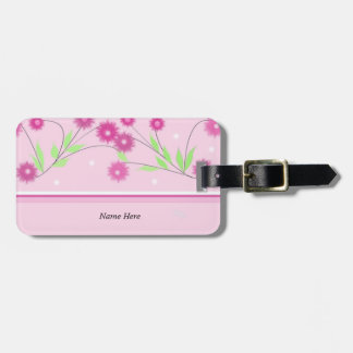 Etiqueta De Bagagem Floral Moderno Rosa