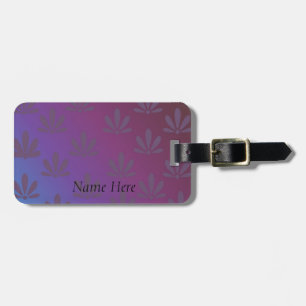 Etiqueta De Bagagem Floral Moderno Roxo