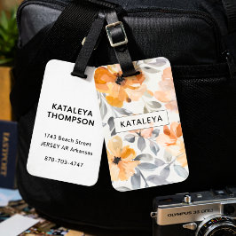 Etiqueta De Bagagem Floral Personalizado Outono Suave