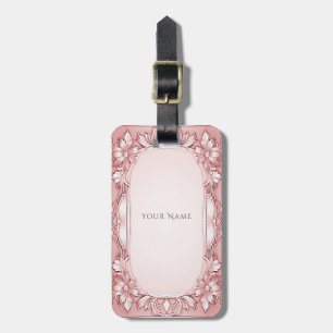 Etiqueta de Bagagem Floral Rosa