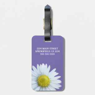 Etiqueta De Bagagem Floral White Purple Personalizado