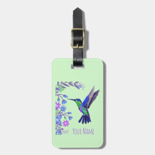Etiqueta De Bagagem Flores Botânicas De Hummingbird para amantes de a