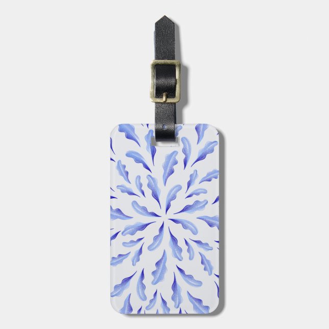 Etiqueta De Bagagem flores brancas e brancas simples (Frente Vertical)