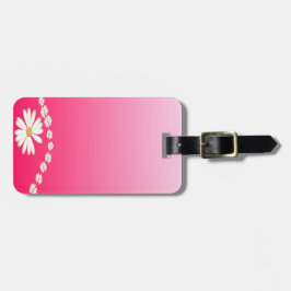 Etiqueta De Bagagem Flores brancas sem costura