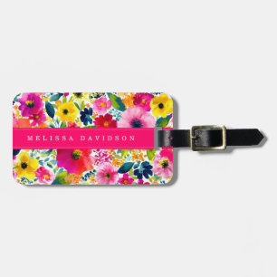 Etiqueta de Bagagem Flores Caprichosas