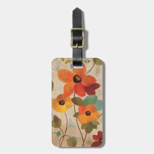 Etiqueta De Bagagem Flores coloridas em um fundo fora branco