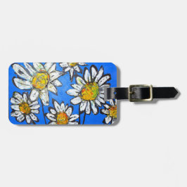 Etiqueta De Bagagem Flores com Pedais Brancos