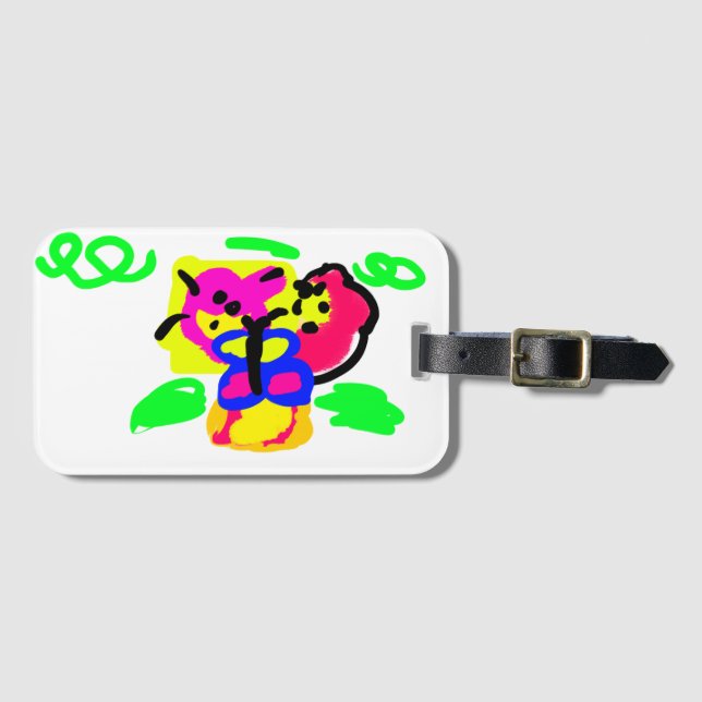 Etiqueta De Bagagem Flores de borboleta (Frente Horizontal)