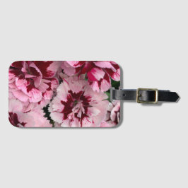 Etiqueta De Bagagem Flores de cravos cor-de-rosa