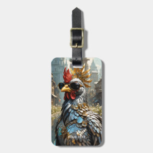 Etiqueta De Bagagem Flores de óculos-de-sol de gira-branca fantasma