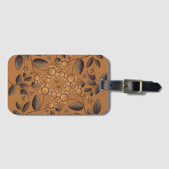 Etiqueta De Bagagem Flores de ouro (Frente Horizontal)