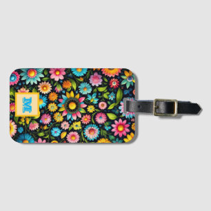 Etiqueta De Bagagem Flores de primavera. personalize, adicione nome