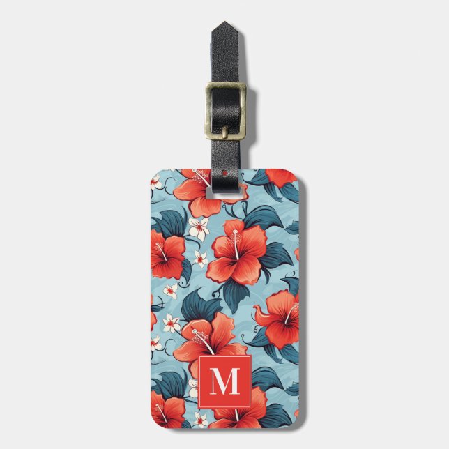 Etiqueta de Bagagem Flores Havaianas (Frente Vertical)