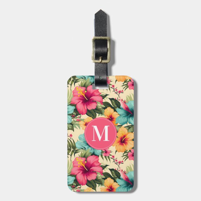 Etiqueta de Bagagem Flores Havaianas (Frente Vertical)