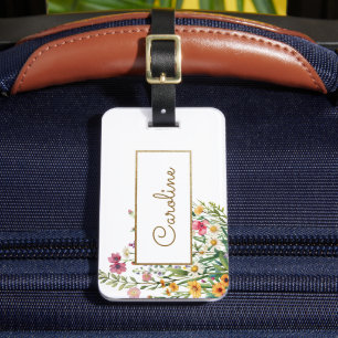 Etiqueta De Bagagem Flores Legais Personalizadas