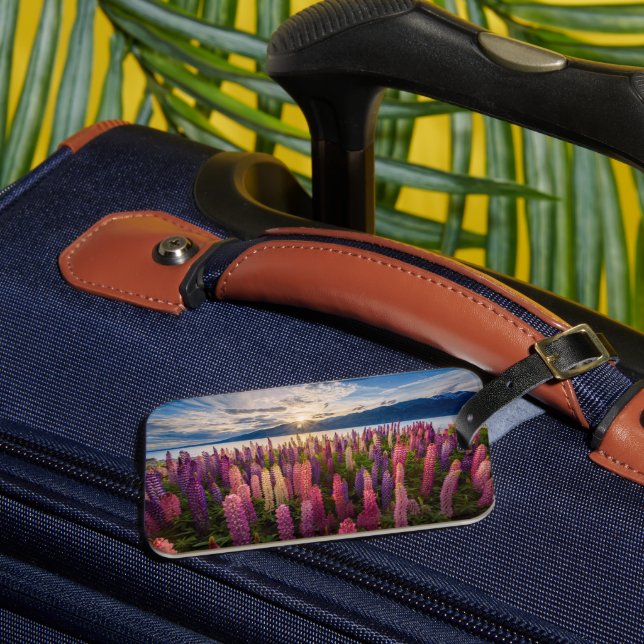 Etiqueta De Bagagem Flores | Lupinas Nova Zelândia (Frente Insitu 3)