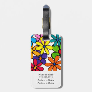 Etiqueta De Bagagem Flores modernas coloridas bonito personalizadas da