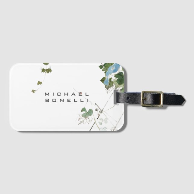 Etiqueta De Bagagem Flores Moderno Nome Profissional (Frente Horizontal)