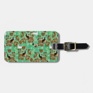 Etiqueta De Bagagem Flores Russas Vintage em Florestas Bunny Rabbit