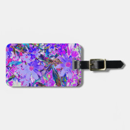 Etiqueta De Bagagem Flores selvagens roxas e magenta coloridas