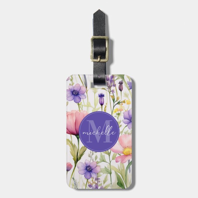 Etiqueta de Bagagem Flores Silvestres de Primavera (Frente Vertical)