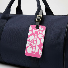 Etiqueta De Bagagem Flores Tropicais De Praia Rosa