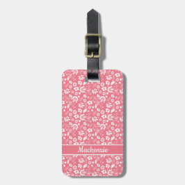 Etiqueta De Bagagem Flores tropicais de primavera rosa-na moda Blush