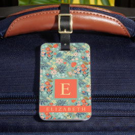 Etiqueta De Bagagem Flores Vermelhos Vermelhos, Cor-de-Rosa, Personali