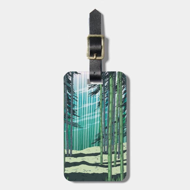 Etiqueta De Bagagem Floresta Bamboo (Frente Vertical)