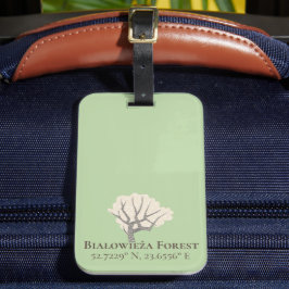 Etiqueta De Bagagem Floresta Białowieża Latitude & Longitude