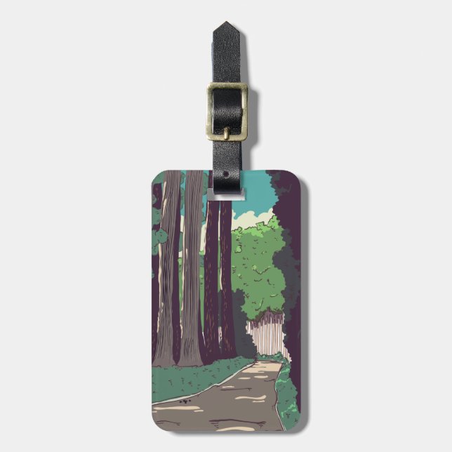 Etiqueta De Bagagem Floresta Japonesa (Frente Vertical)