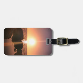 Etiqueta De Bagagem Flórida Sunset na praia Fotografia Natural