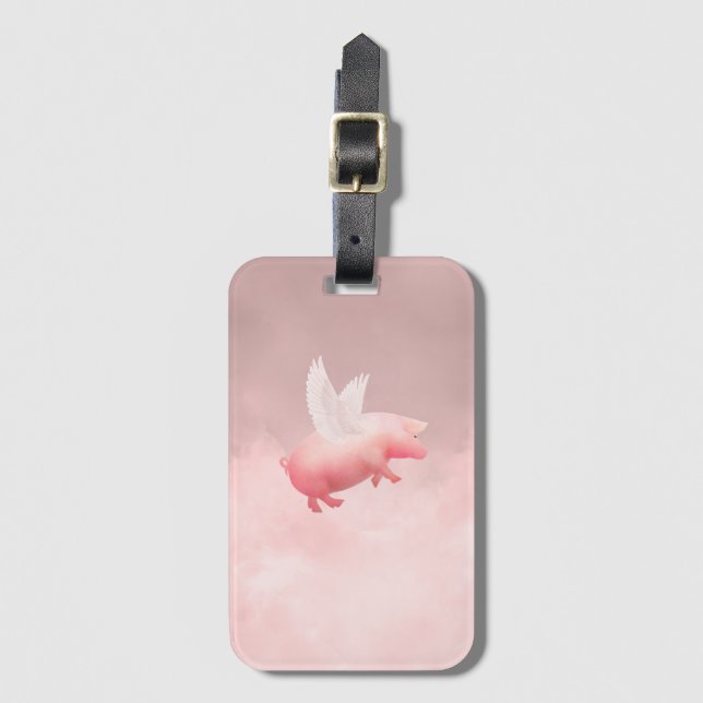 Etiqueta De Bagagem Flying Pig (Frente Vertical)