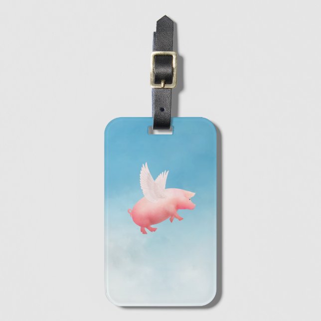 Etiqueta De Bagagem Flying Pig (Frente Vertical)
